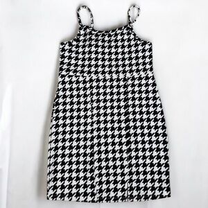 Between Girls Dress Size 12 Black White Houndstooth Sleeveless Shift Short